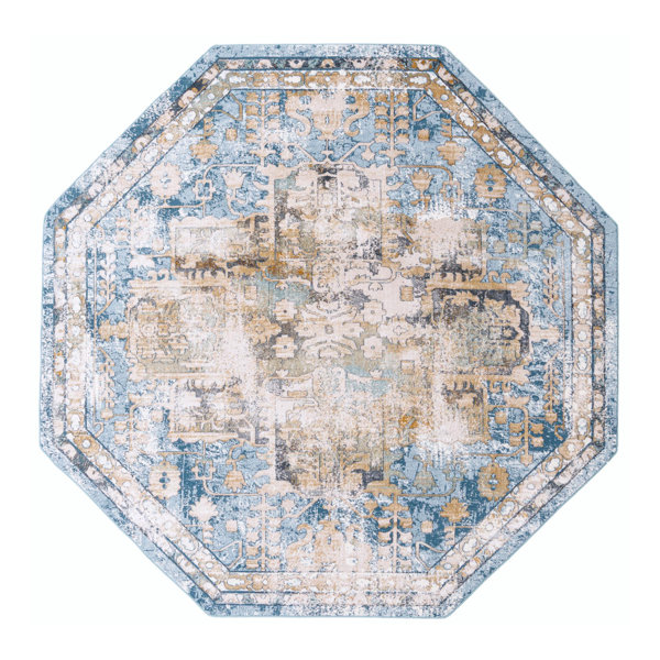Langley Street Alamo Oriental Blue/Brown/Beige Area Rug & Reviews Wayfair